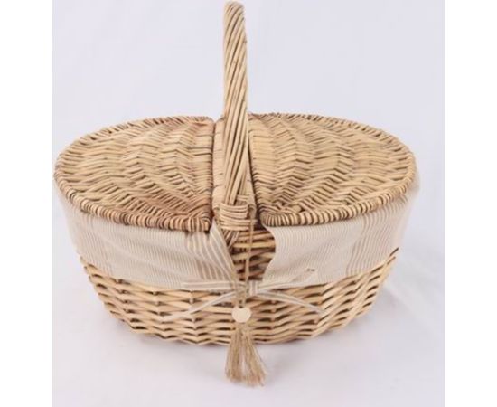 Picnic basket WILLI STRIPE 40x32xH17/40cm