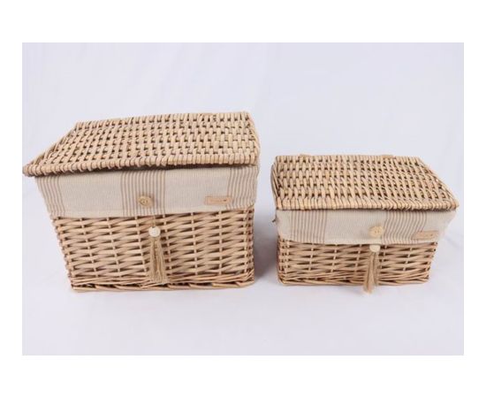 Basket WILLI STRIPE kaanega 30x20xH18cm