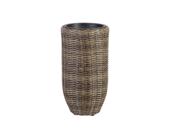 Puíu pods WICKER D28xH51 cm, plastikâta pinums, krâsa: tumði brûns