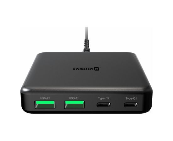 Swissten Desktop GaN Charger Adaperis 2x USB-C /  2x USB / 65W