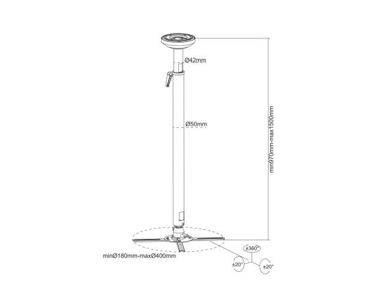 Multibrackets MB-5235 Универсальное крепление для проекторов 970-1500 mm / 30kg Projektoru kronšteini