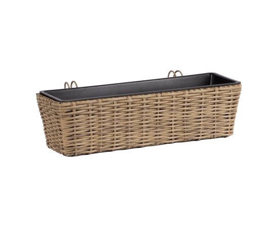 Balkona puíu kaste WICKER 61x19xH15cm, pîta no plastmasas, krâsa: bçðs