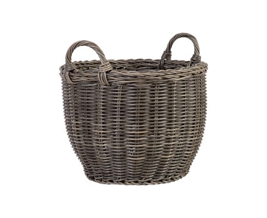 Grozs ar rokturi WICKER D41xH30/38 cm, plastikata pinums, krâsa: pelçks