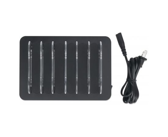 Manhattan Charging Station, 6x USB-A Ports, Outputs: 6x 2.4A, Smart IC, LED Indicator Lights, Black, Three Year Warranty, Box