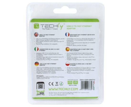 Techly USB2.0 to Fast Ethernet 10/100 Mbps converter