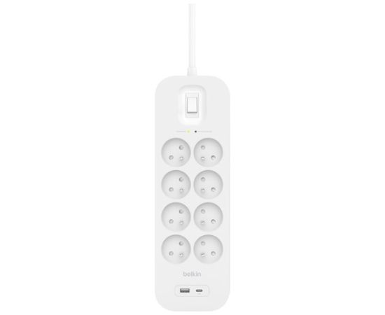 BELKIN SURGE PROTECT. STRIP 8-PORT+1XUSB-A/C 900J