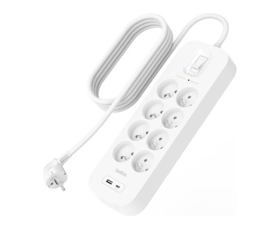 BELKIN SURGE PROTECT. STRIP 8-PORT+1XUSB-A/C 900J