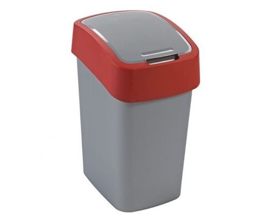 Curver Atkritumu spainis Flip Bin 10L sudraba/sarkans