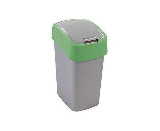 Curver Atkritumu spainis Flip Bin 10L sudraba/zaļš