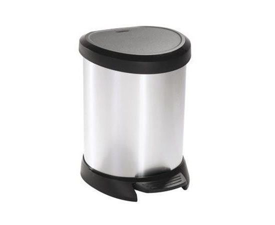 Curver Pedāļspainis metalizēts Deco Bin 5L (sudraba)