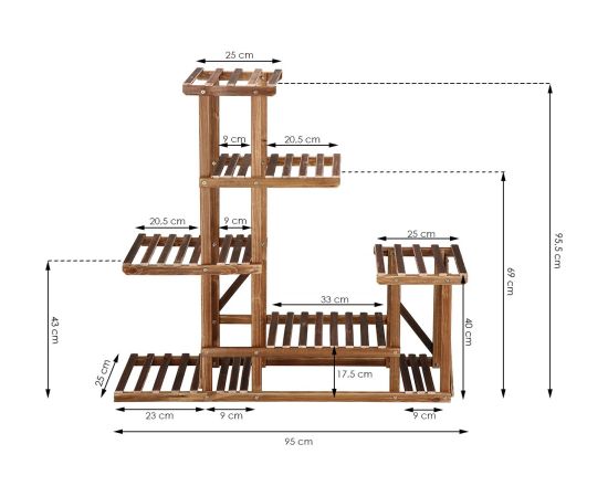 Springos GA0176 ДЕРЕВЯННАЯ ЦВЕТОЧНАЯ КОРОБКА 100x95x25 СМ