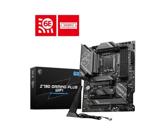 Mainboard MSI Intel Z790 LGA1700 ATX Memory DDR5 Memory slots 4 1xPCI-Express 1x 3xPCI-Express 16x 4xM.2 1xHDMI 1xDisplayPort 4xUSB 2.0 3xUSB 3.2 1xUSB-C 1xPS/2 6xAudio port Z790GAMINGPLUSWIFI