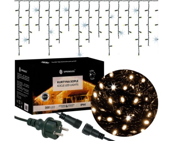Lāsteku aizkars Springos CL4037 300 Led