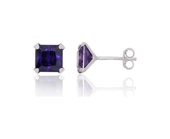 Серебряные серьги-пуссеты #2202631_CZ-V, Серебро 925°, Цирконы, 1.7 гр.