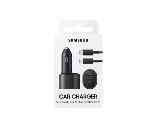 Samsung EP-L5300XBEGWW automašīnas lādētājs 60W | 3A | USB-C | PD | AFC | + vads melns