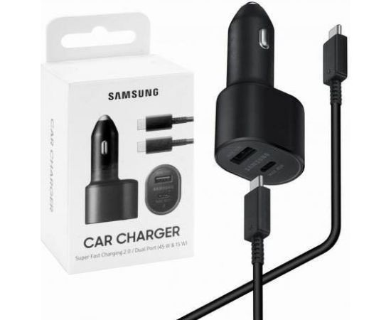 Samsung EP-L5300XBEGWW automašīnas lādētājs 60W | 3A | USB-C | PD | AFC | + vads melns
