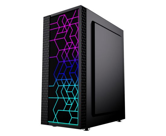 Gembird Fornax 2500 ARGB Gaming ATX computer case, Midi Tower, backlight,  Black