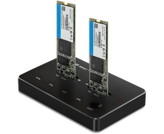 Qoltec 50310 Drive docking station 2x SSD M.2 SATA | NGFF | USB Type C