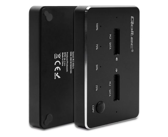 Qoltec 50310 Drive docking station 2x SSD M.2 SATA | NGFF | USB Type C