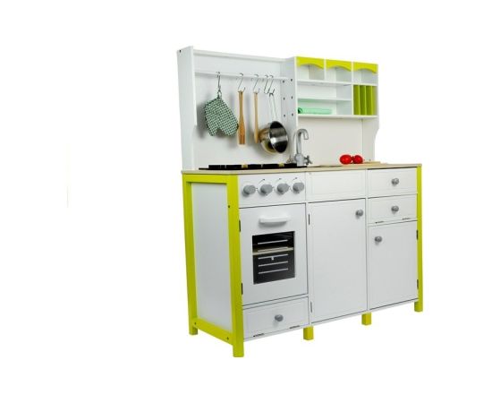 Koka virtuve bērniem, 85x33x105, zaļa krāsā
