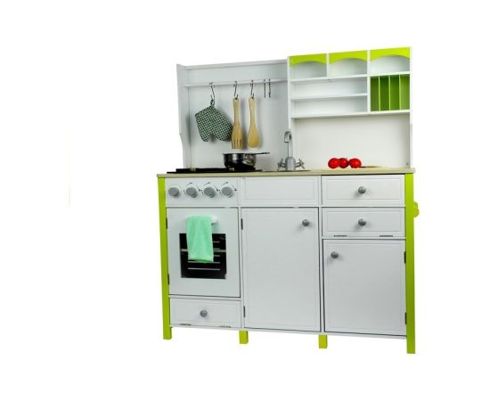 Koka virtuve bērniem, 85x33x105, zaļa krāsā