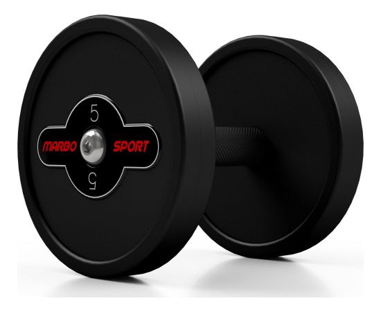 Marbo Sport Gumijota hantele Marbo - 5 kg, melna Svaru ripas un stieņi