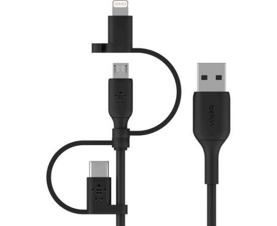 Belkin BOOST CHARGE USB cable 1 m USB A USB C/Micro-USB B/Lightning Black