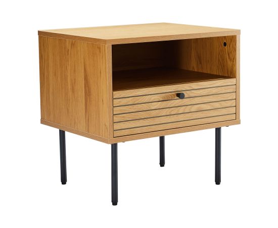 Night stand LINE 50x40xH50cm, melamine with oak bark