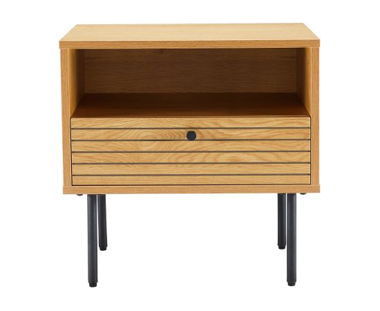 Night stand LINE 50x40xH50cm, melamine with oak bark