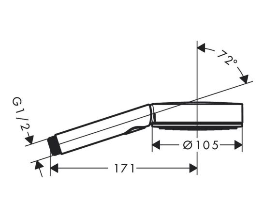 Hansgrohe Pulsify Select 105 1jet rokas duša, matēta melna - gab.