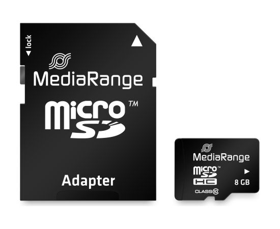 Media Tech MEMORY MICRO SDHC 8GB C10/W/ADAPTER MR957 MEDIARANGE