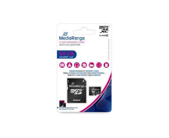 Media Tech MEMORY MICRO SDXC 64GB C10/W/ADAPTER MR955 MEDIARANGE