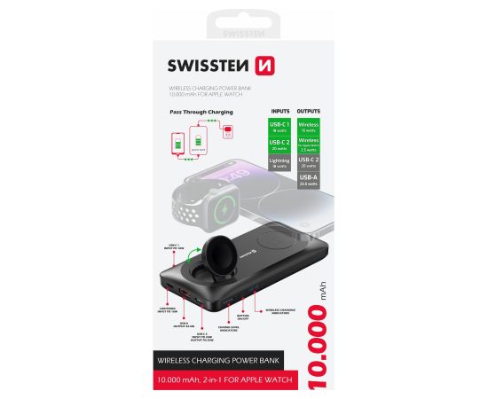 Swissten Беспроводной Power Bank для Apple Watch и MagSafe устройств 10000mAh