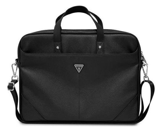 Guess Torba Guess GUCB15PSATLK 16 cali czarny/black Saffiano Hot Stamp Triangle Logo