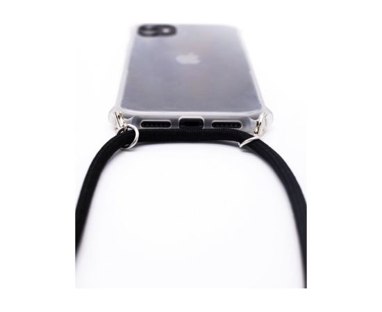 Evelatus iPhone 11 Pro Max Case with rope Black Apple Transparent