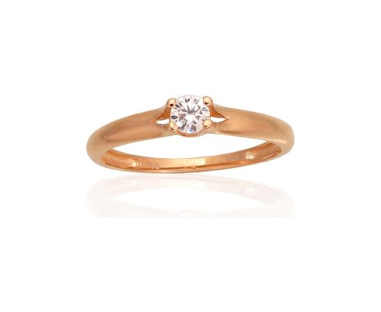 Золотое кольцо #1100954(Au-R)_CZ, Красное Золото 585°, Цирконы, Размер: 16.5, 1.22 гр.