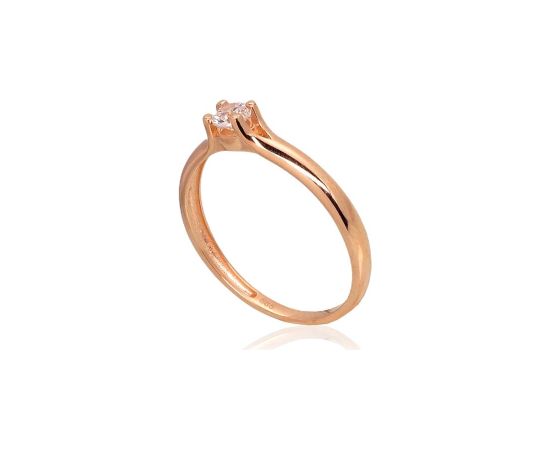 Золотое кольцо #1100954(Au-R)_CZ, Красное Золото 585°, Цирконы, Размер: 16, 1.15 гр.