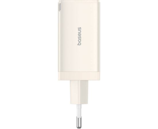 Wall charger Baseus GaN5 2x USB-C + USB, 65W + cable 1m (white) Telefonu lādētāji 220v