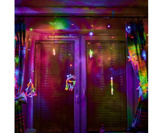 RoGer LED Apgaismoti Ziemeļbriežu Aizkari 2,5m / 138LED Daudzkrāsains