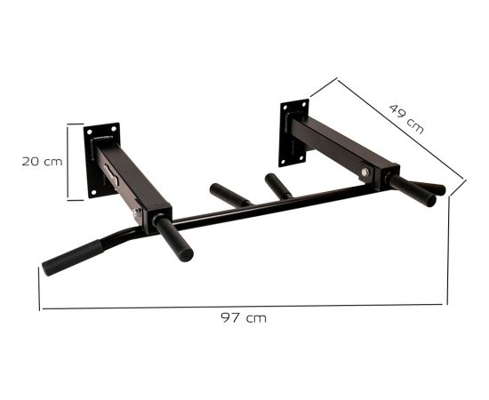 Pie sienas stiprināms šķērsstienis pievilkšanās vingrinājumiem inSPORTline LCR1103 97x49cm