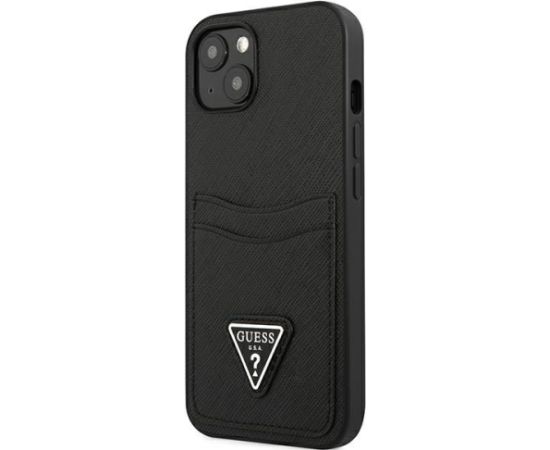 Guess Saffiano Double Card Case for iPhone 13 mini Black