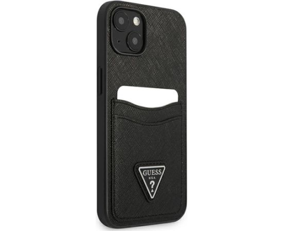 Guess Saffiano Double Card Case for iPhone 13 mini Black