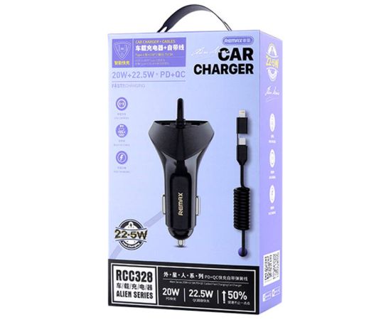 Cabled car charger Remax RCC328 20V+22,5W PD+QC