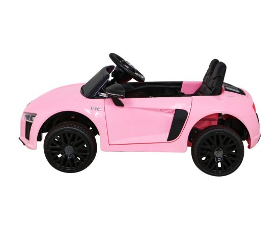 Audi R8 vienvietīgs elektromobilis, rozā krāsā