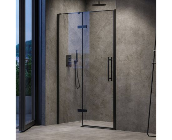 Ravak dušas durvis COOL COSD2 100 H=195 melns + caurspīdīgs stikls