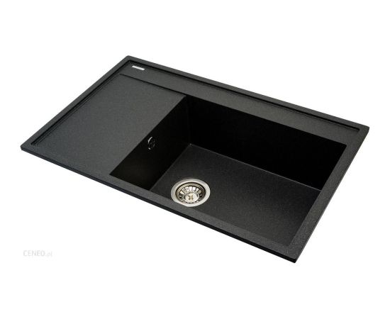 Pyramis Camea 79X50 1B 1D R single-bowl granite sink 070091201 black dotted