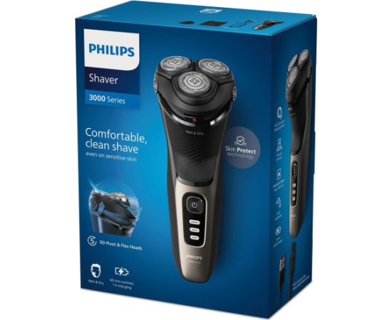 Philips S3242/12 men's shaver Rotation shaver Trimmer Black, Gold