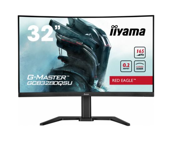 iiyama G-MASTER Red Eagle GCB3280QSU-B1  VA, curved 1500R, 165Hz & 0.2ms MPRT, FreeSync™ Premium, WQHD, HDMIx2, DISPLAY PORT, USBx2 / GCB3280QSU-B1