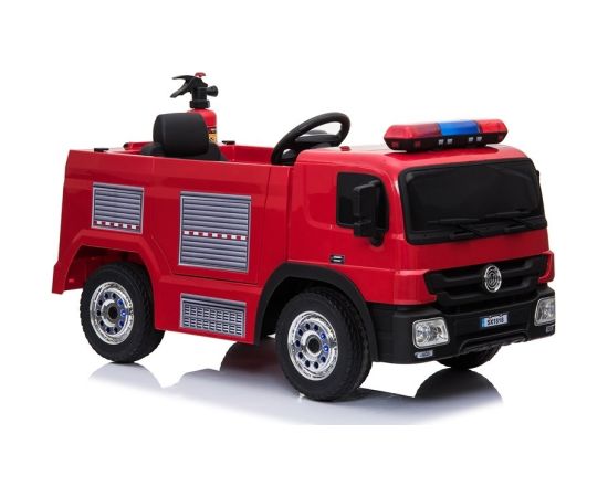 Lean Cars Firefighter Truck Electric Ride On Car - Red Bērnu elektriskie traktori un kravas auto 