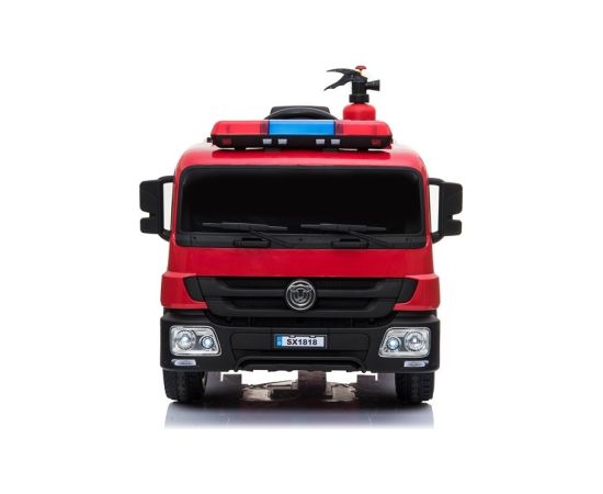 Lean Cars Firefighter Truck Electric Ride On Car - Red Bērnu elektriskie traktori un kravas auto 